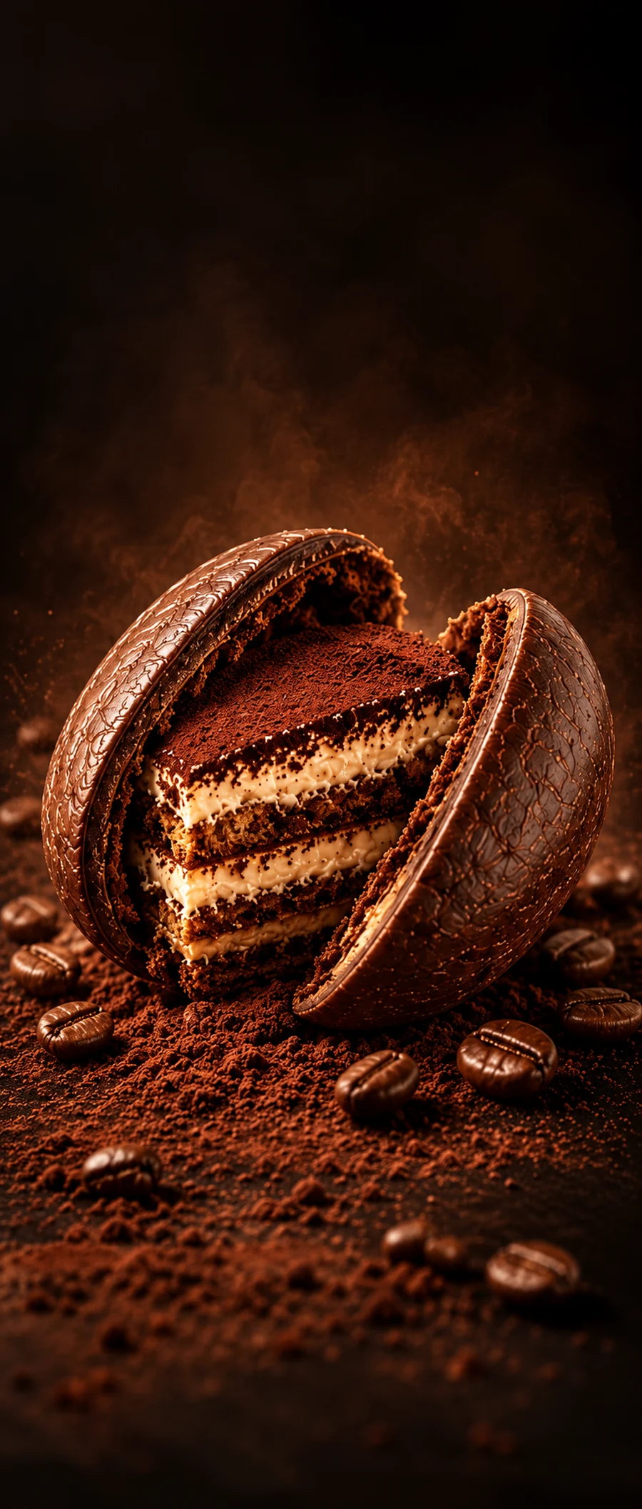 Tiramisu trompe-l’œil TIA dans sa coque chocolatée